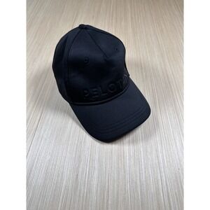Peloton Baseball Cap Mens One Size Black Stretch Spellout Logo Strapback‎ Hat